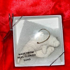 manatee ornament made from real florida sand!